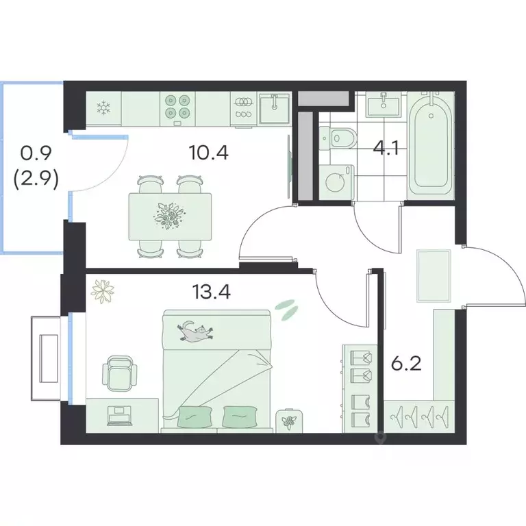 1-к кв. Московская область, Раменское G3 Михалевич жилой комплекс ... - Фото 1