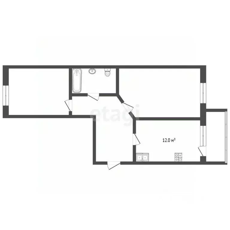2-к кв. Тюменская область, Тюмень ул. Московский Тракт, 83к3 (61.0 м) - Фото 1