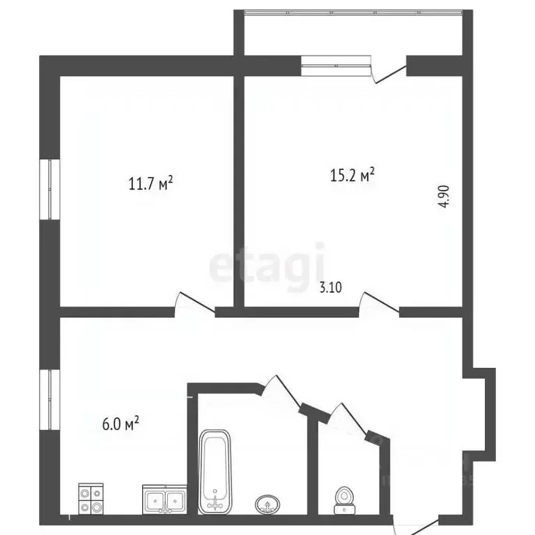 2-к кв. Московская область, Красногорск Вокзальная ул., 19а (41.6 м) - Фото 1