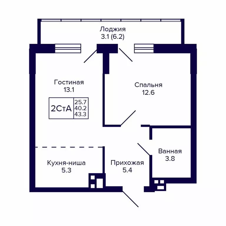 2-комнатная квартира: Новосибирск, улица Коминтерна, 1с (43.3 м) - Фото 0