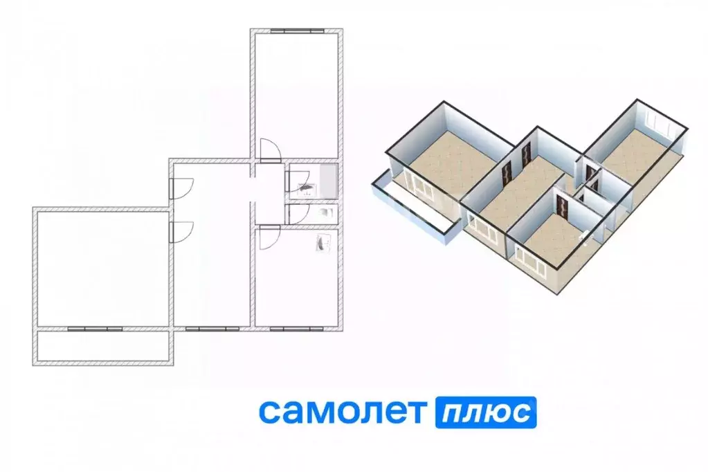 3-к кв. Кемеровская область, Кемерово Волгоградская ул., 3 (62.6 м) - Фото 2