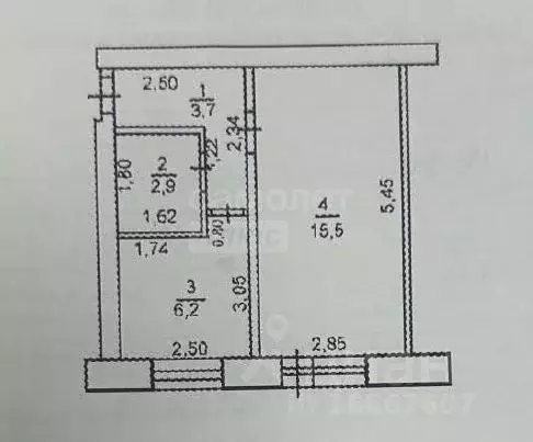 1-к кв. Оренбургская область, Оренбург проезд 1-й Кривцова, 1/2 (28.3 ... - Фото 1