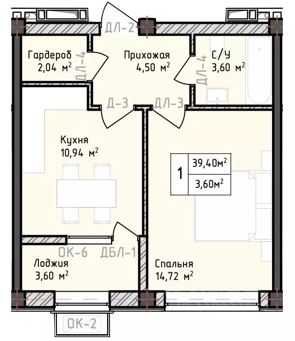 1-к кв. Дагестан, Дербент Маяк жилой комплекс (39.4 м) - Фото 1