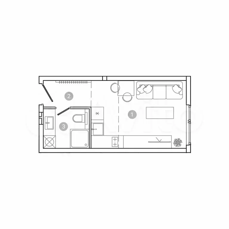Квартира-студия, 20,8 м, 6/21 эт. - Фото 0