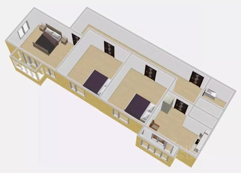 3-к кв. Санкт-Петербург просп. Кузнецова, 12к2 (76.1 м) - Фото 1