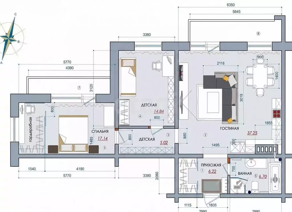 3-к кв. Иркутская область, Иркутск Индустриальная ул., 16 (88.3 м) - Фото 2