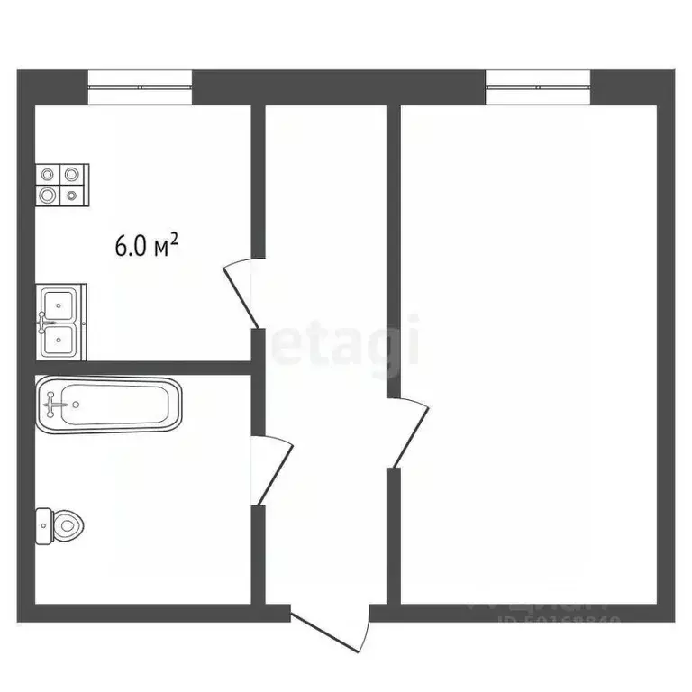 1-к кв. Саратовская область, Балашов ул. Калинина, 58 (32.5 м) - Фото 1