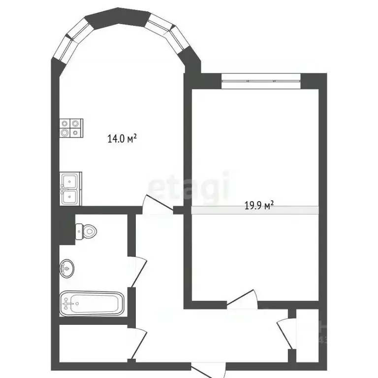 1-к кв. Московская область, Красногорск Ильинское ш., 6 (48.3 м) - Фото 2