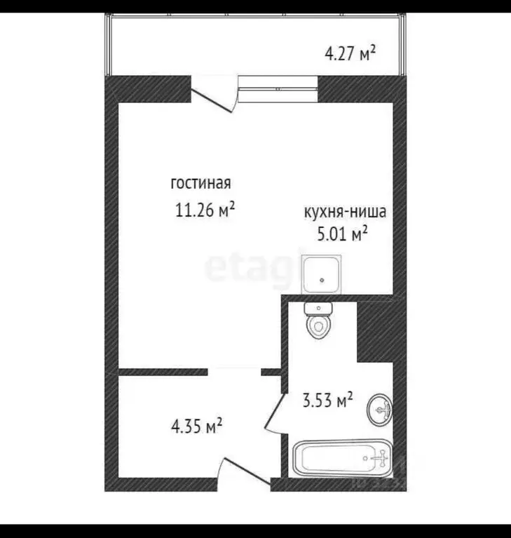 Студия Красноярский край, Красноярск ул. Светлова, 44 (24.2 м) - Фото 2