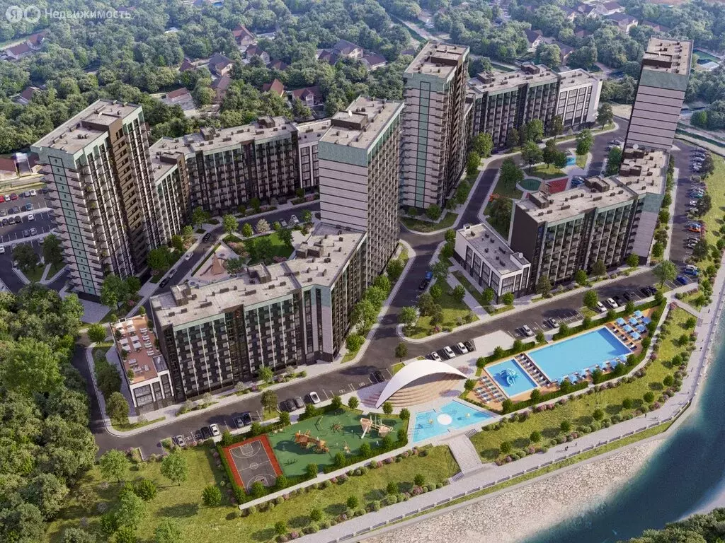 1-комнатная квартира: село Небуг, ЖК Botanica Hills (33.57 м) - Фото 1