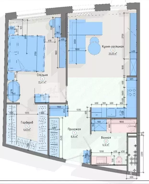 2-комнатная квартира: Москва, Нахимовский проспект, 31к3 (66 м) - Фото 1