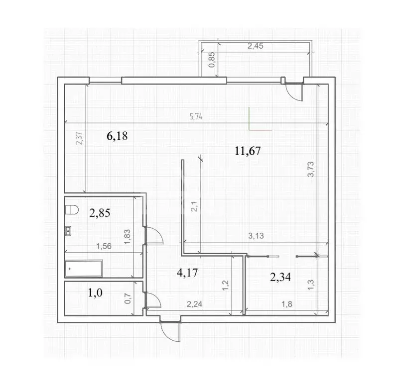 1-комнатная квартира: Екатеринбург, улица Щорса, 38к1 (28.4 м) - Фото 1