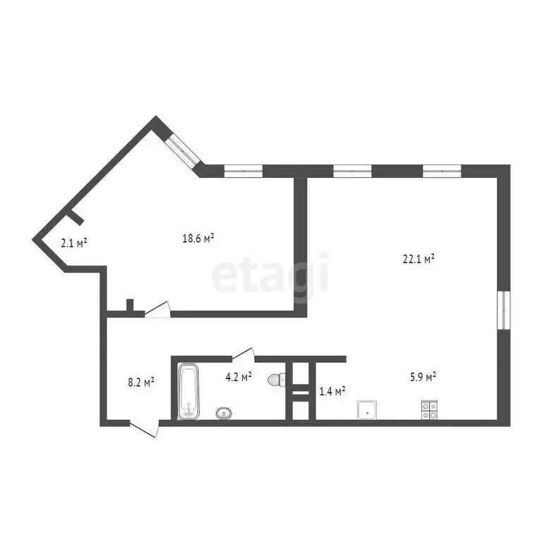 1-комнатная квартира: Тюмень, Новгородская улица, 3 (62.5 м) - Фото 0