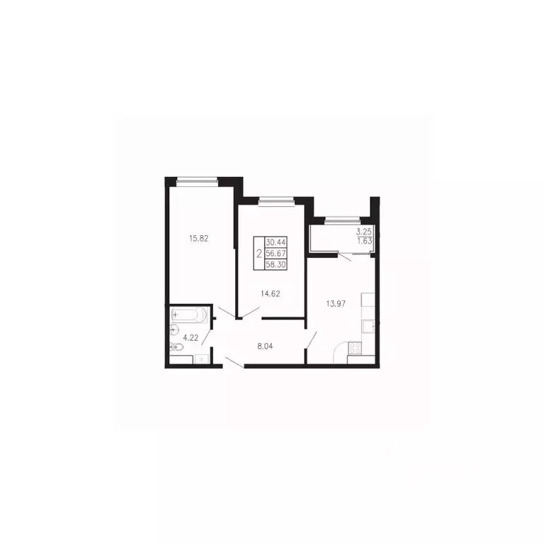 2-к кв. Крым, Феодосия муниципальный округ, Приморский пгт Просторы ... - Фото 1