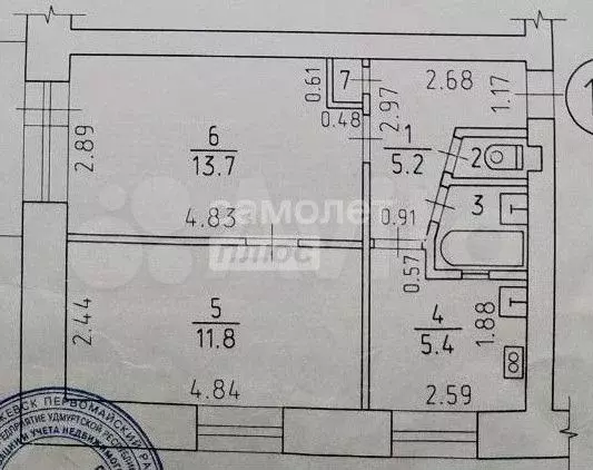 2-к. квартира, 39,6 м, 4/5 эт. - Фото 0