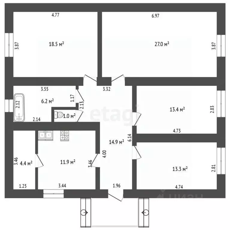 Дом в Крым, Сакский район, с. Охотниково ул. Октябрьская (111 м) - Фото 0