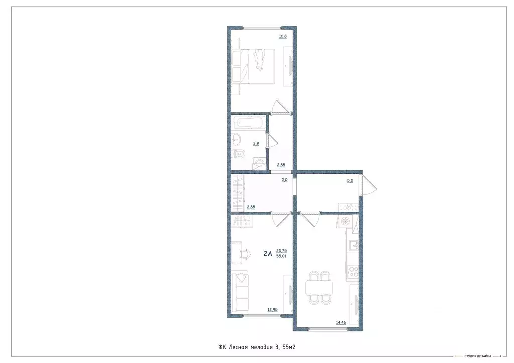 2-к кв. Тверская область, Тверь ул. Левитана, 93А (55.0 м) - Фото 2