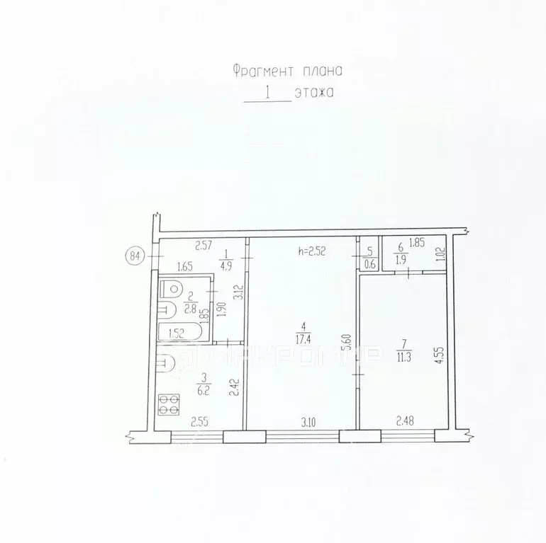 2-к кв. Брянская область, Брянск ул. Костычева, 37 (45.0 м) - Фото 2