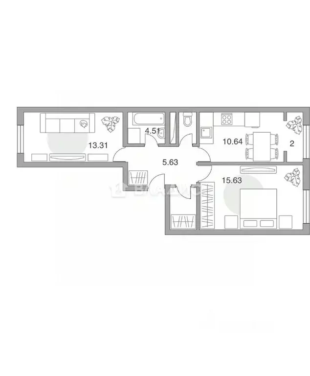 2-к кв. Московская область, Красногорск городской округ, д. Глухово ... - Фото 2