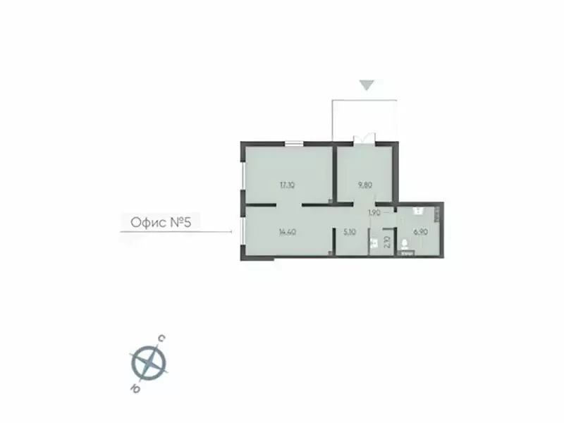 Офис (57.7 м) - Фото 1