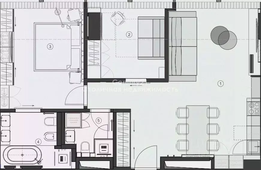 2-к кв. Москва 1-й Красногвардейский проезд, 22с1 (86.0 м) - Фото 2