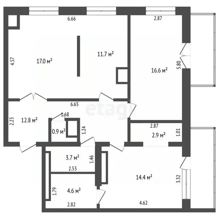 3-к кв. Крым, Ялта проезд Бакунинский, 13 (93.2 м) - Фото 2