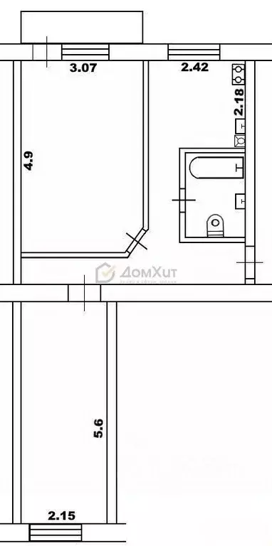 2-к кв. Севастополь просп. Героев Сталинграда, 24а (42.8 м) - Фото 1