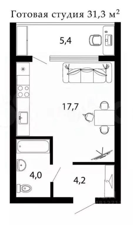 Студия Краснодарский край, Динской район, Южно-Кубанское с/пос, пос. ... - Фото 1