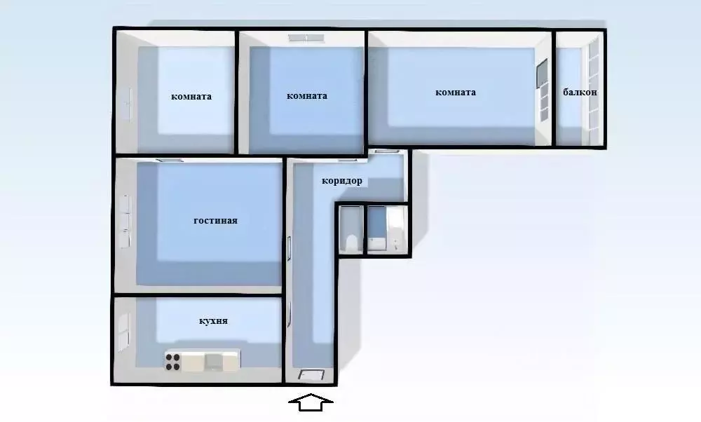 3-к кв. Свердловская область, Екатеринбург ул. Бакинских Комиссаров, ... - Фото 2