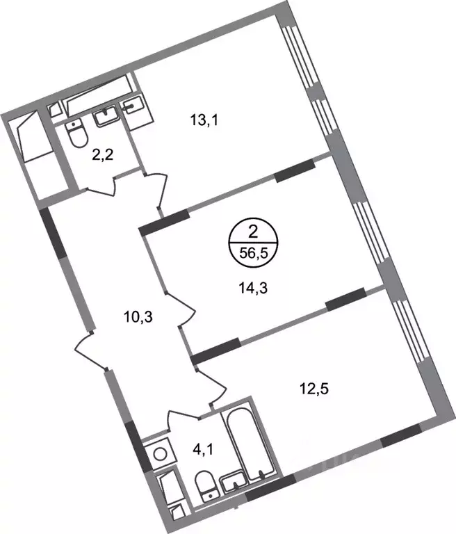 2-к кв. Москва Переделкино Ближнее мкр, 18-й кв-л,  (56.5 м) - Фото 0