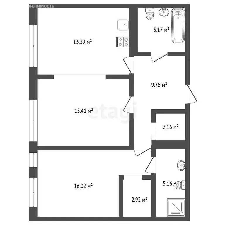 2-комнатная квартира: Тюмень, улица Николая Машарова, 2 (74.8 м) - Фото 1