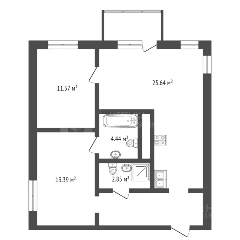 2-к кв. Тюменская область, Тюмень Профсоюзная ул., 63 (68.0 м) - Фото 1