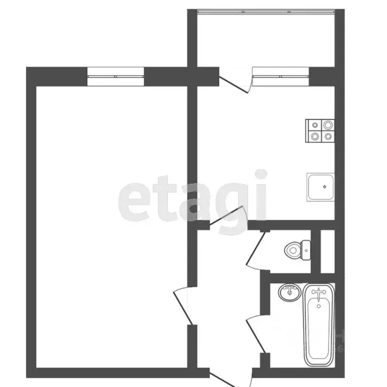 1-к кв. Тверская область, Тверь Учительская ул., 39 (34.7 м) - Фото 1