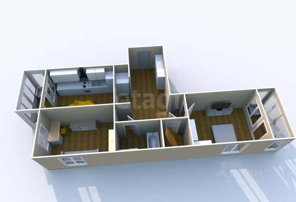 2-к кв. Сахалинская область, Южно-Сахалинск ул. Имени Н.Г. Смирнова, 3 ... - Фото 1