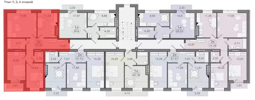 3-комнатная квартира: Калининград, Тбилисская улица, 5 (74.29 м) - Фото 1