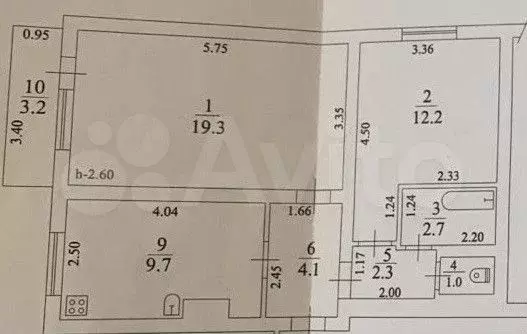2-к. квартира, 51 м, 1/9 эт. - Фото 0