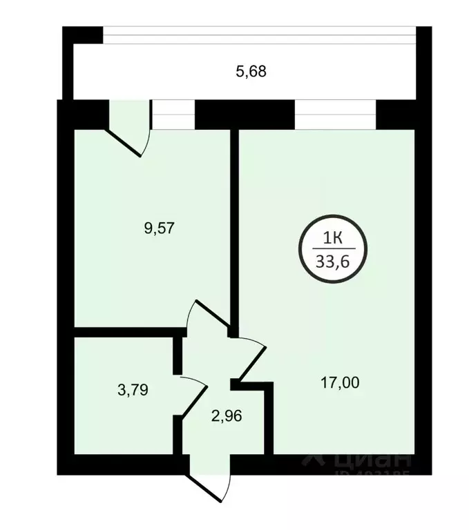 1-к кв. Владимирская область, Владимир ул. Диктора Левитана, 48 (33.6 ... - Фото 1