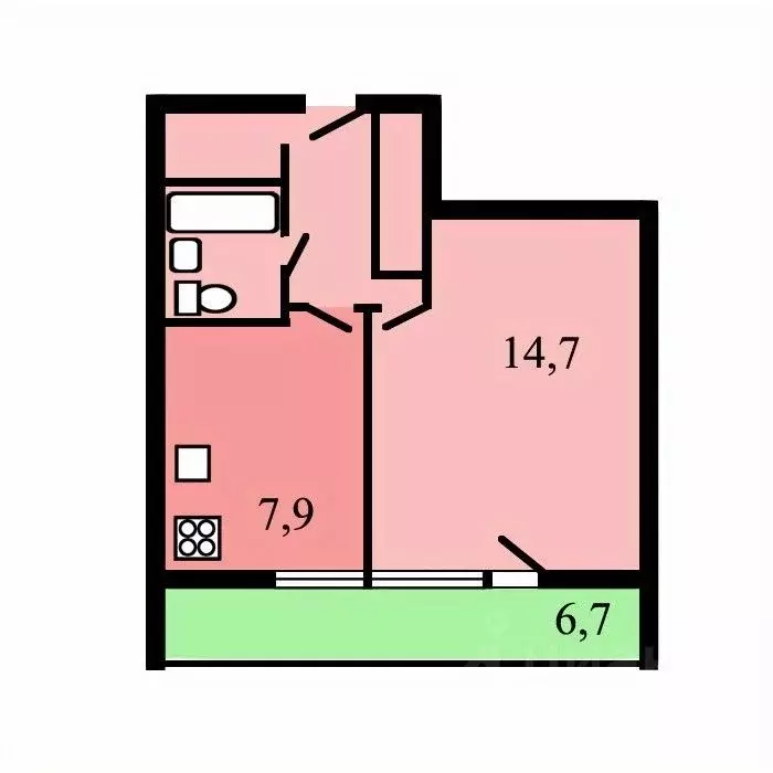 1-к кв. Москва, Москва, Троицк В мкр, 6 (34.5 м) - Фото 1