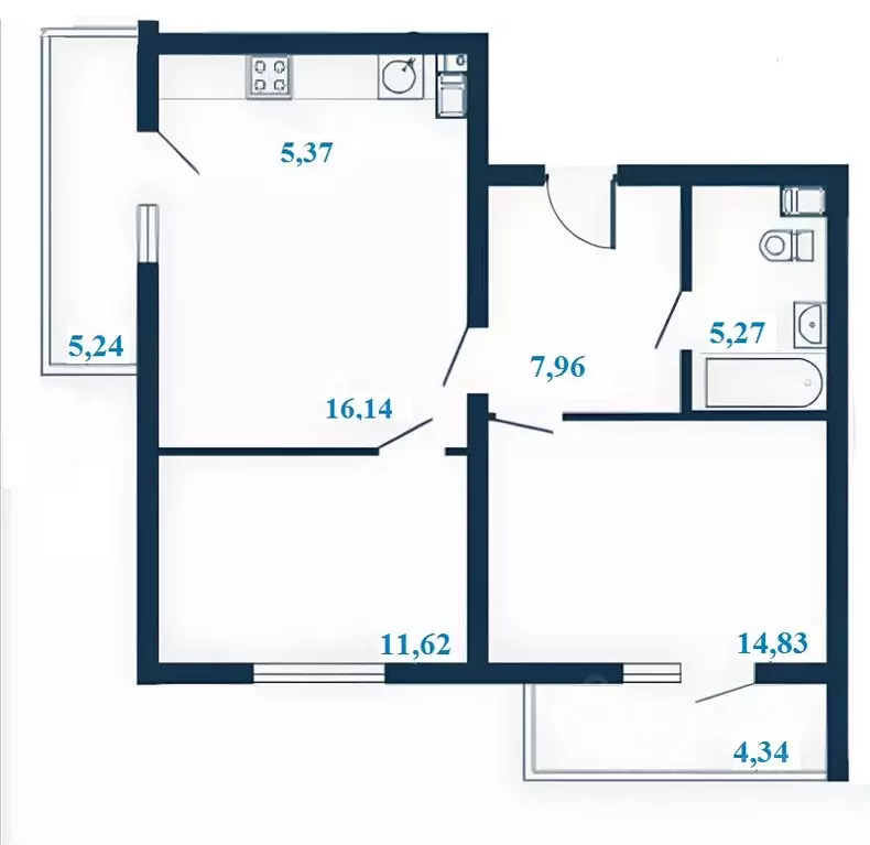 3-к кв. Волгоградская область, Волгоград ул. Клары Цеткин, 1А (64.93 ... - Фото 1