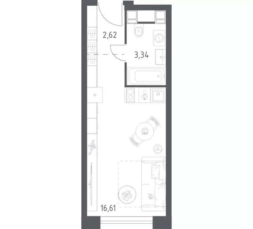 Квартира-студия: Москва, Пятницкое шоссе, 56Б (22.57 м) - Фото 1