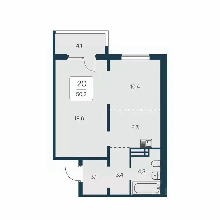 2-к кв. Новосибирская область, Новосибирск Игарская ул., 6 (50.2 м) - Фото 0