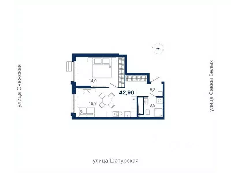 1-к кв. Свердловская область, Екатеринбург ул. Шатурская (42.9 м) - Фото 0