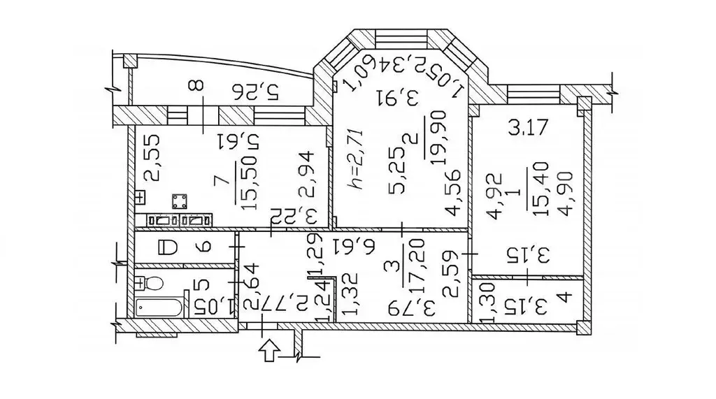 2-к кв. Чувашия, Чебоксары ул. Семена Ислюкова, 16 (84.8 м) - Фото 2
