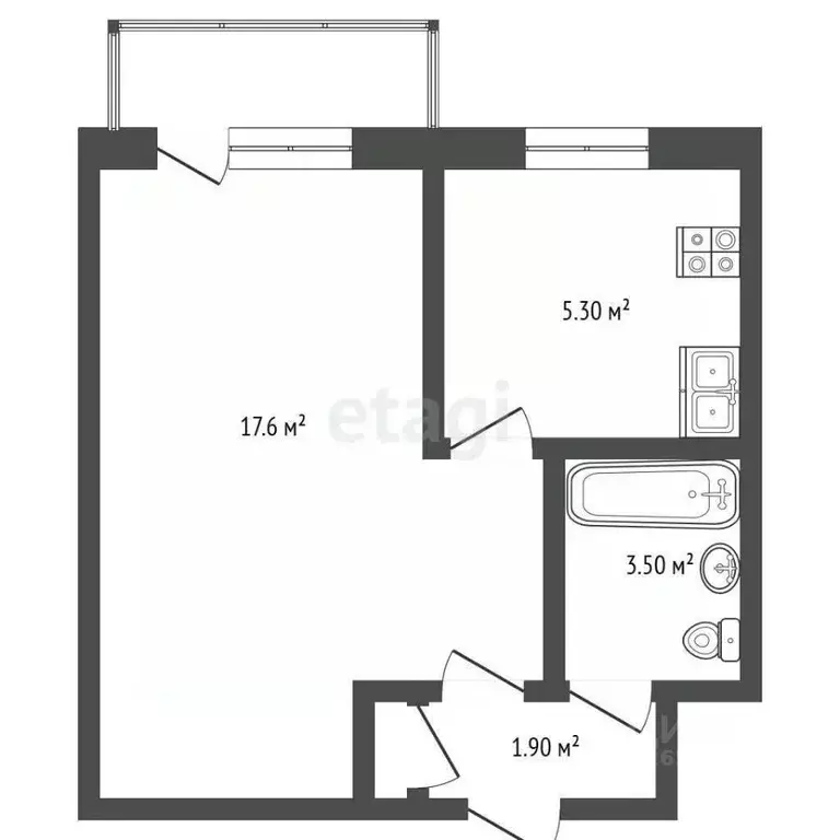 1-к кв. Севастополь ул. Академика Крылова, 7 (35.0 м) - Фото 2