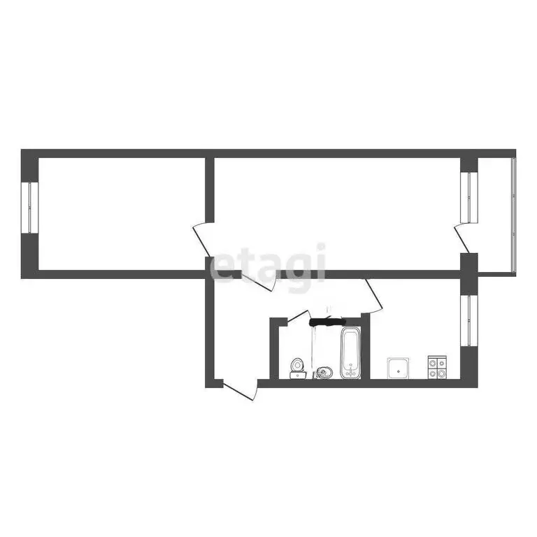 2-комнатная квартира: Венёв, микрорайон Южный, 15 (47 м) - Фото 1