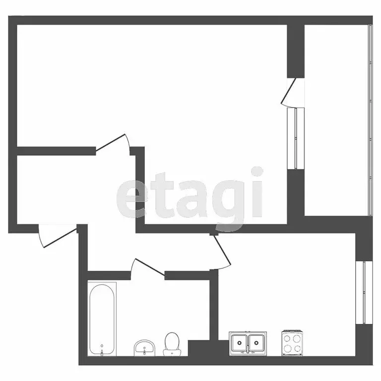 1-комнатная квартира: Тюмень, Солнечный проезд, 22 (40.6 м) - Фото 1