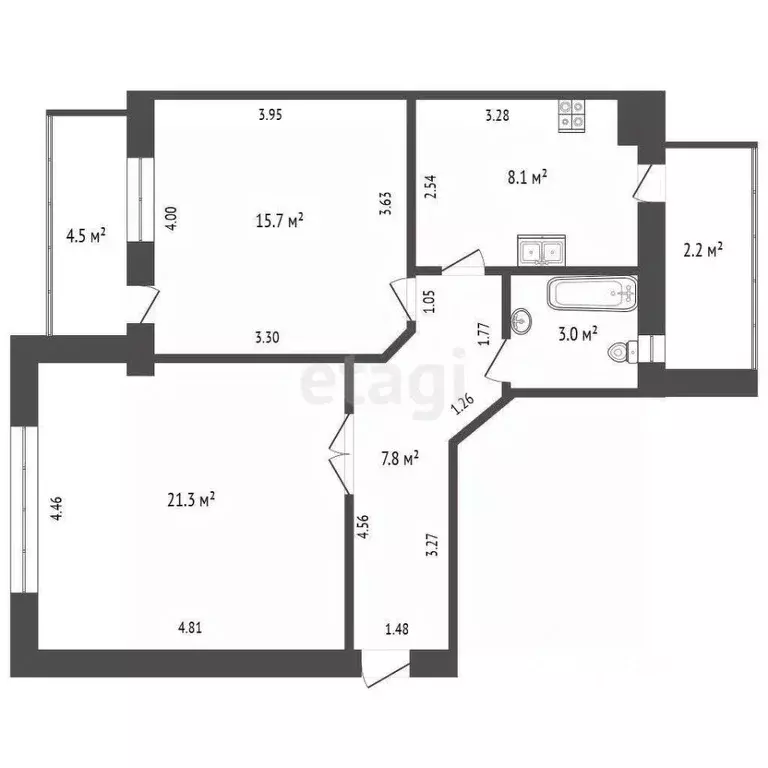 2-к кв. Ростовская область, Ростов-на-Дону Буденновский просп., 68 ... - Фото 2