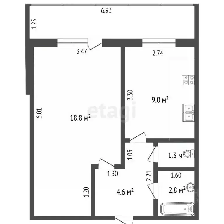 1-к кв. Башкортостан, Стерлитамак ул. Гоголя, 98 (36.5 м) - Фото 0