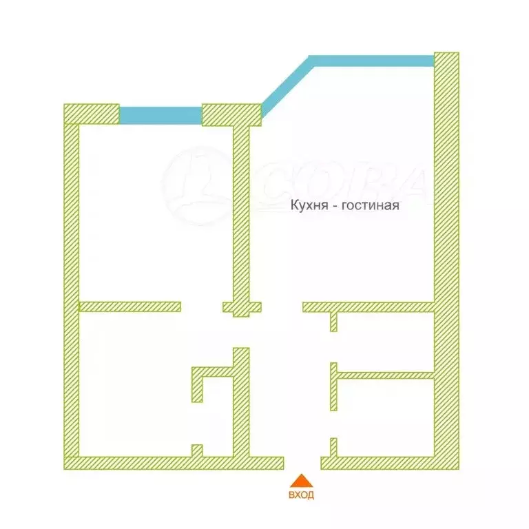 1-комнатная квартира: Тюмень, улица Андрея Бушуева, 6 (45 м) - Фото 2