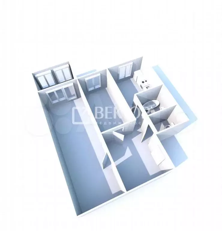 2-к. квартира, 41,5 м, 4/5 эт. - Фото 0